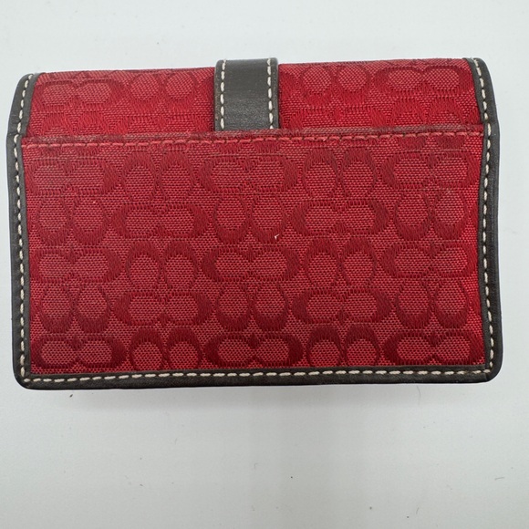 Coach Red Logo Leather Card Case and Gold Wallet - Picture 3 of 8